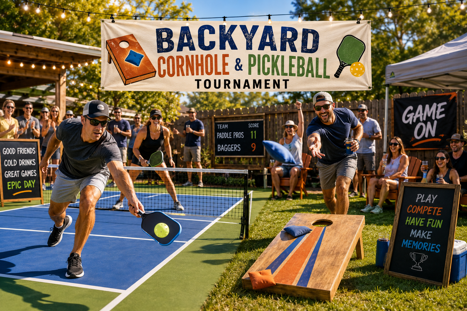 How to Host a Backyard Cornhole and Pickleball Tournament