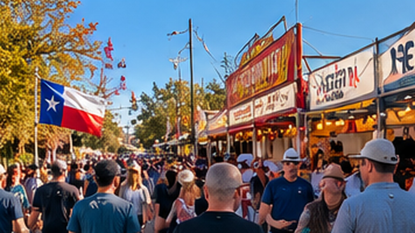 Texas fall festival crowd outdoors