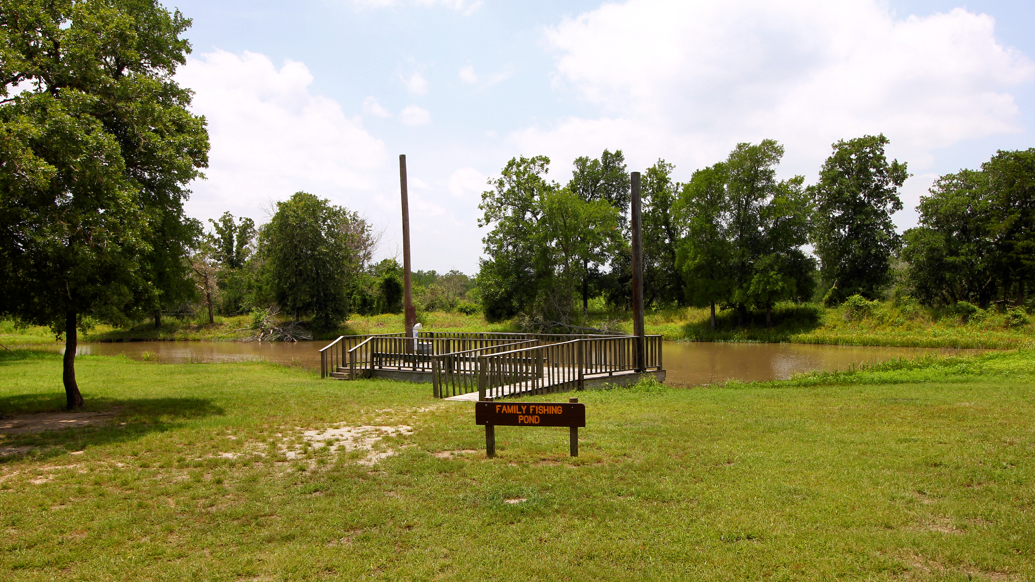 Real photograph of the Family Fishing Pond at the Nails Creek Unit of Lake Somerville State Park, Texas.