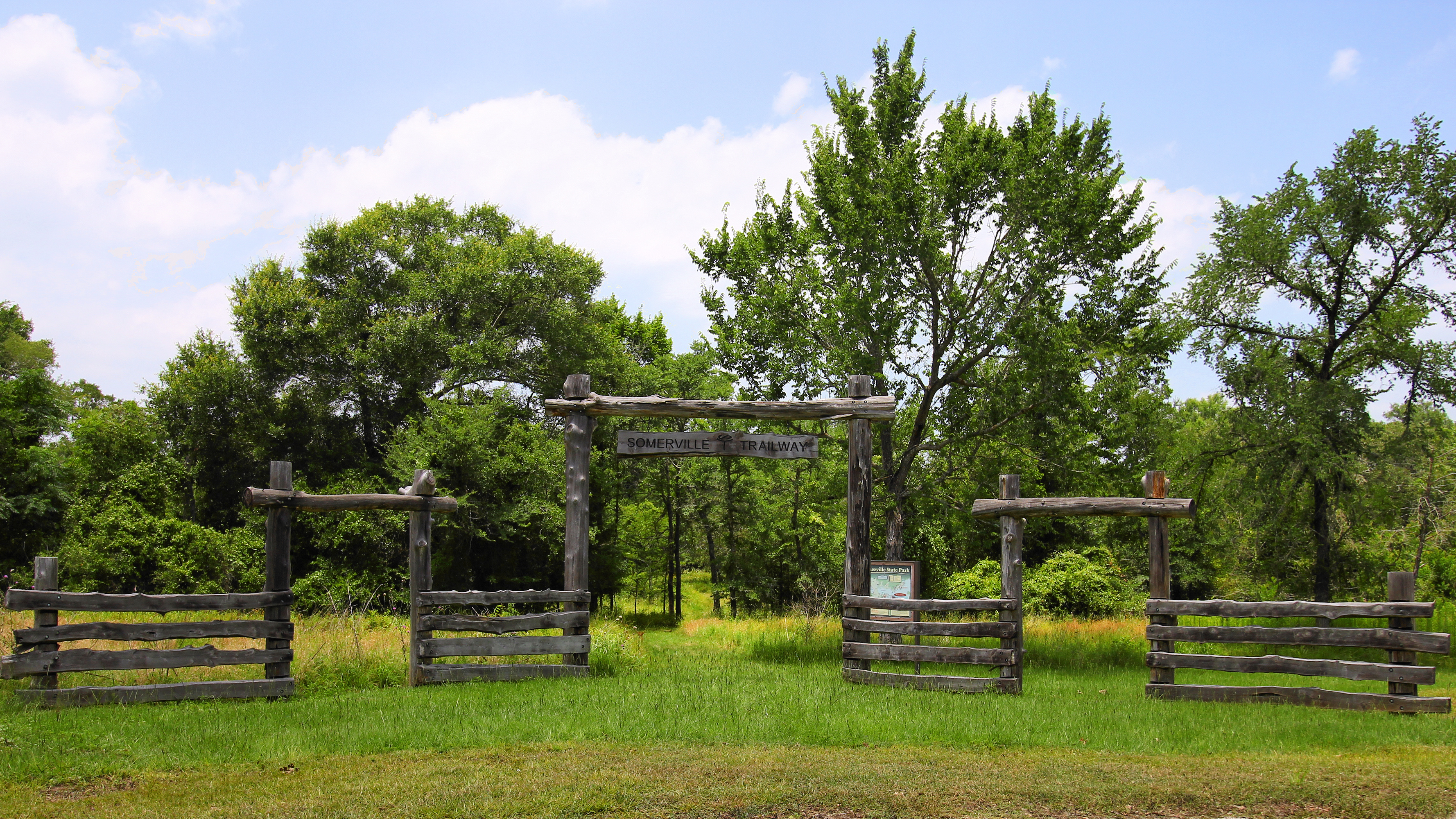 Trailhead at Lake Somerville State Park's Nails Creek Unit in Texas, photographed in 2023.
